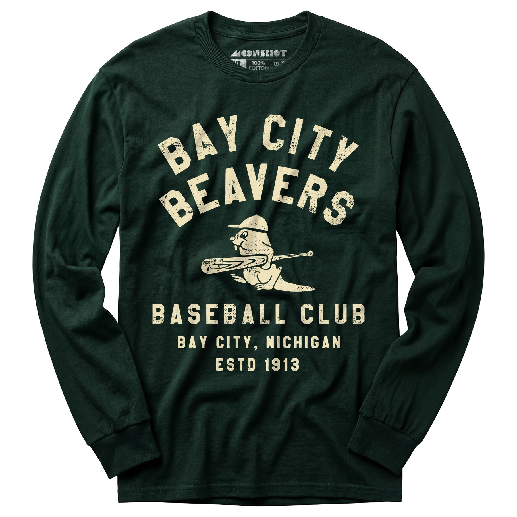 Bay City Beavers - Michigan - Vintage Defunct Baseball Teams - Long Sleeve T-Shirt