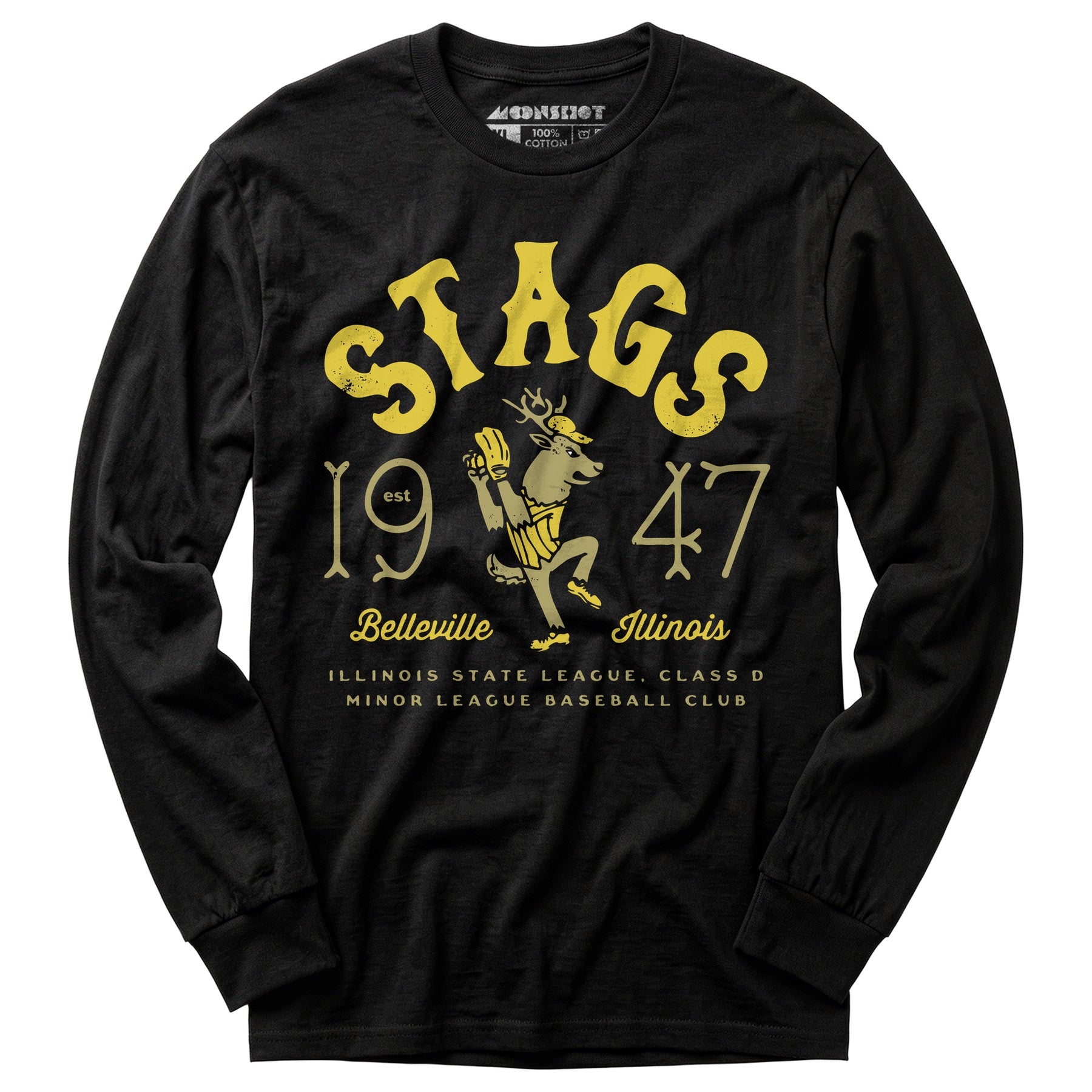 Belleville Stags - Illinois - Vintage Defunct Baseball Teams - Long Sleeve T-Shirt
