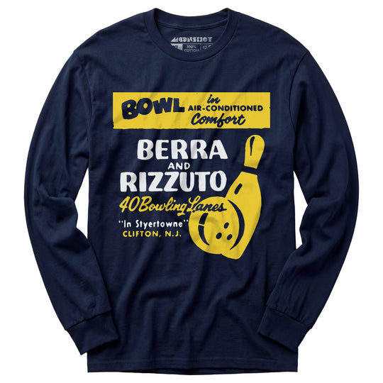 Berra and Rizzuto - Clifton, NJ - Vintage Bowling Alley - Long Sleeve T-Shirt