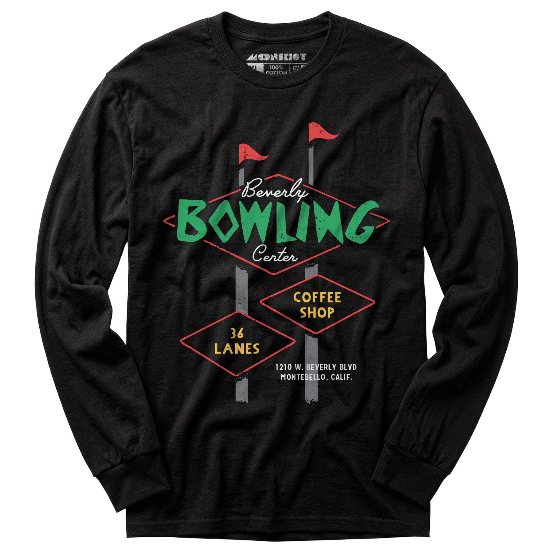 Beverly Bowl - Montebello, CA - Vintage Bowling Alley - Long Sleeve T-Shirt