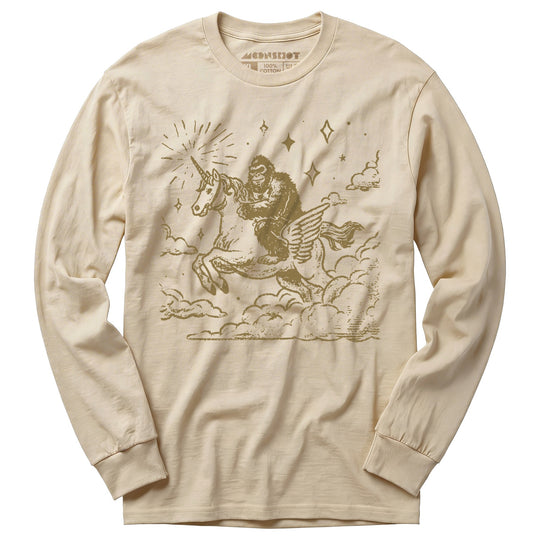 Bigfoot Riding On a Unicorn - Long Sleeve T-Shirt