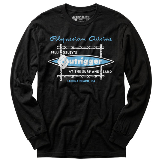 Billingsley's Outrigger - Laguna Beach, CA - Vintage Tiki Bar - Long Sleeve T-Shirt
