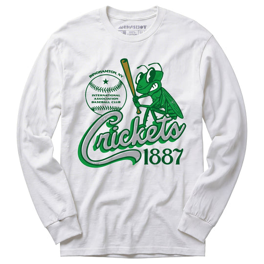 Binghamton Crickets - New York - Vintage Defunct Baseball Teams - Long Sleeve T-Shirt