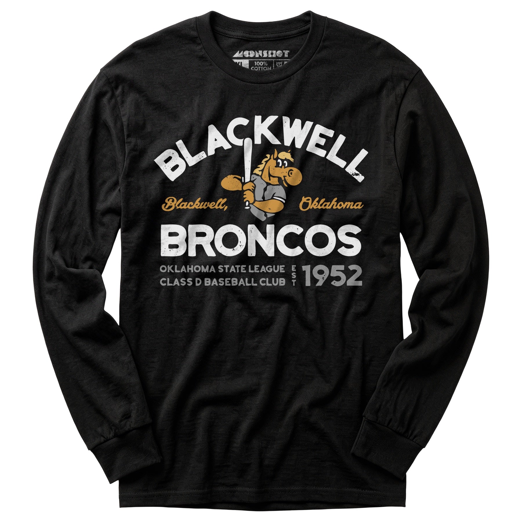 Blackwell Broncos - Oklahoma - Vintage Defunct Baseball Teams - Long Sleeve T-Shirt