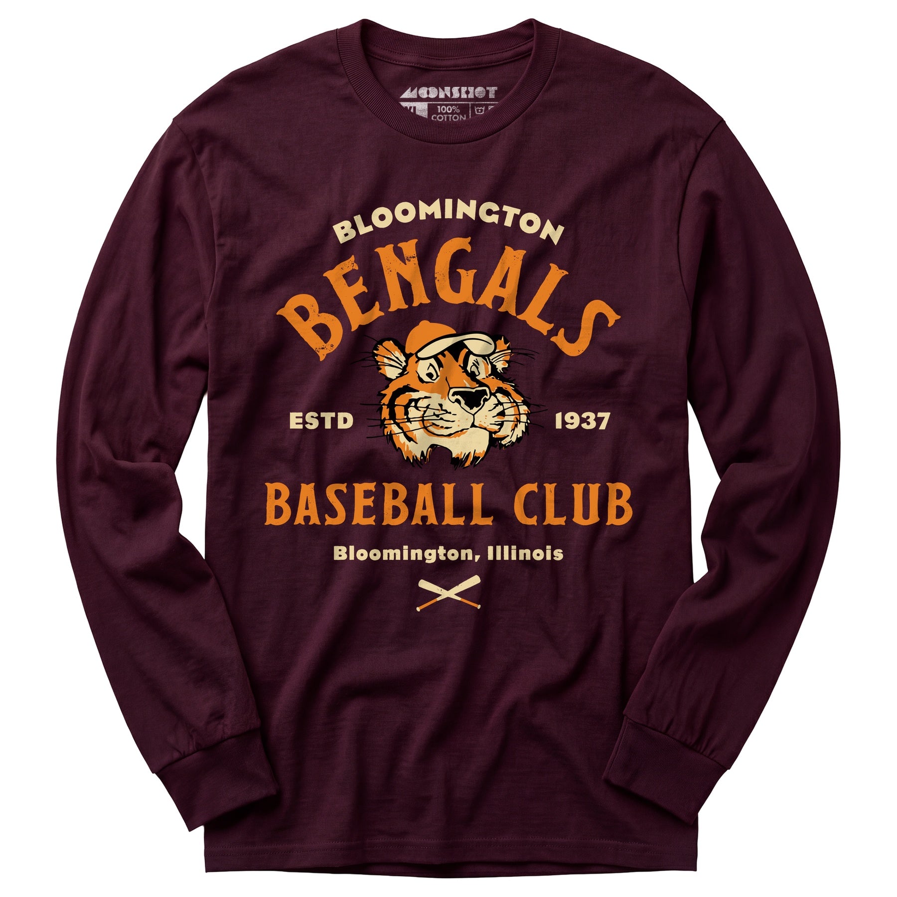 Bloomington Bengals - Illinois - Vintage Defunct Baseball Teams - Long Sleeve T-Shirt