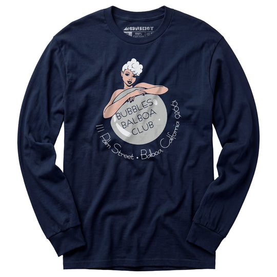 Bubbles Balboa Club - Newport Beach, CA - Vintage Restaurant - Long Sleeve T-Shirt