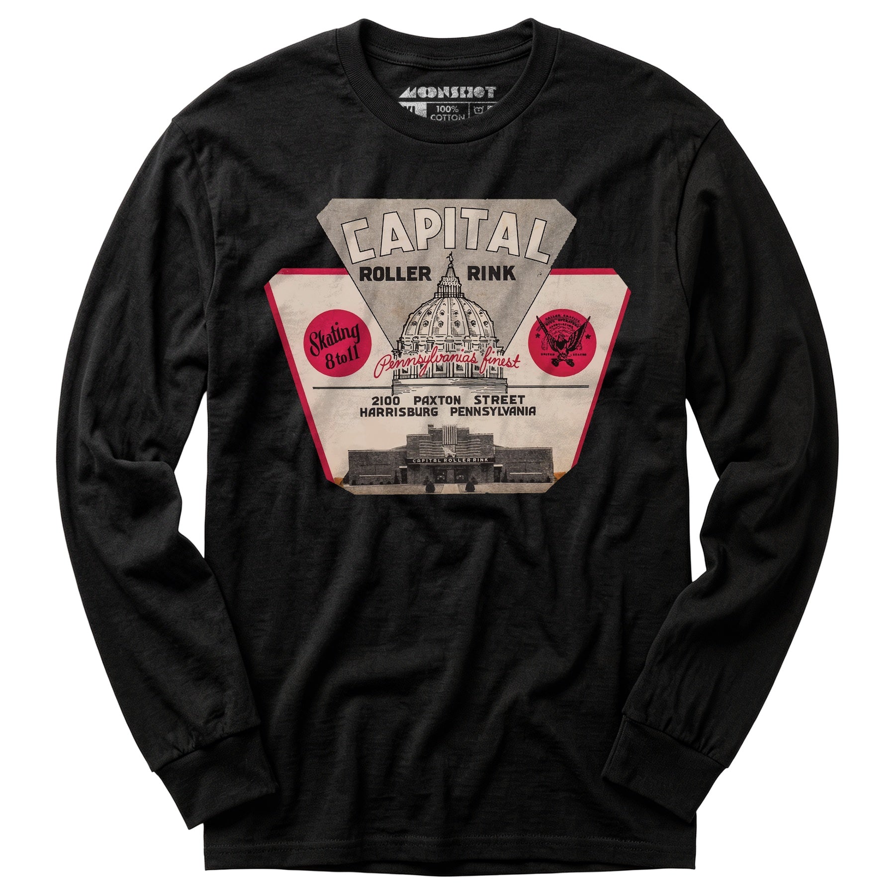 Capital Roller Rink - Harrisburg, PA - Vintage Roller Rink - Long Sleeve T-Shirt