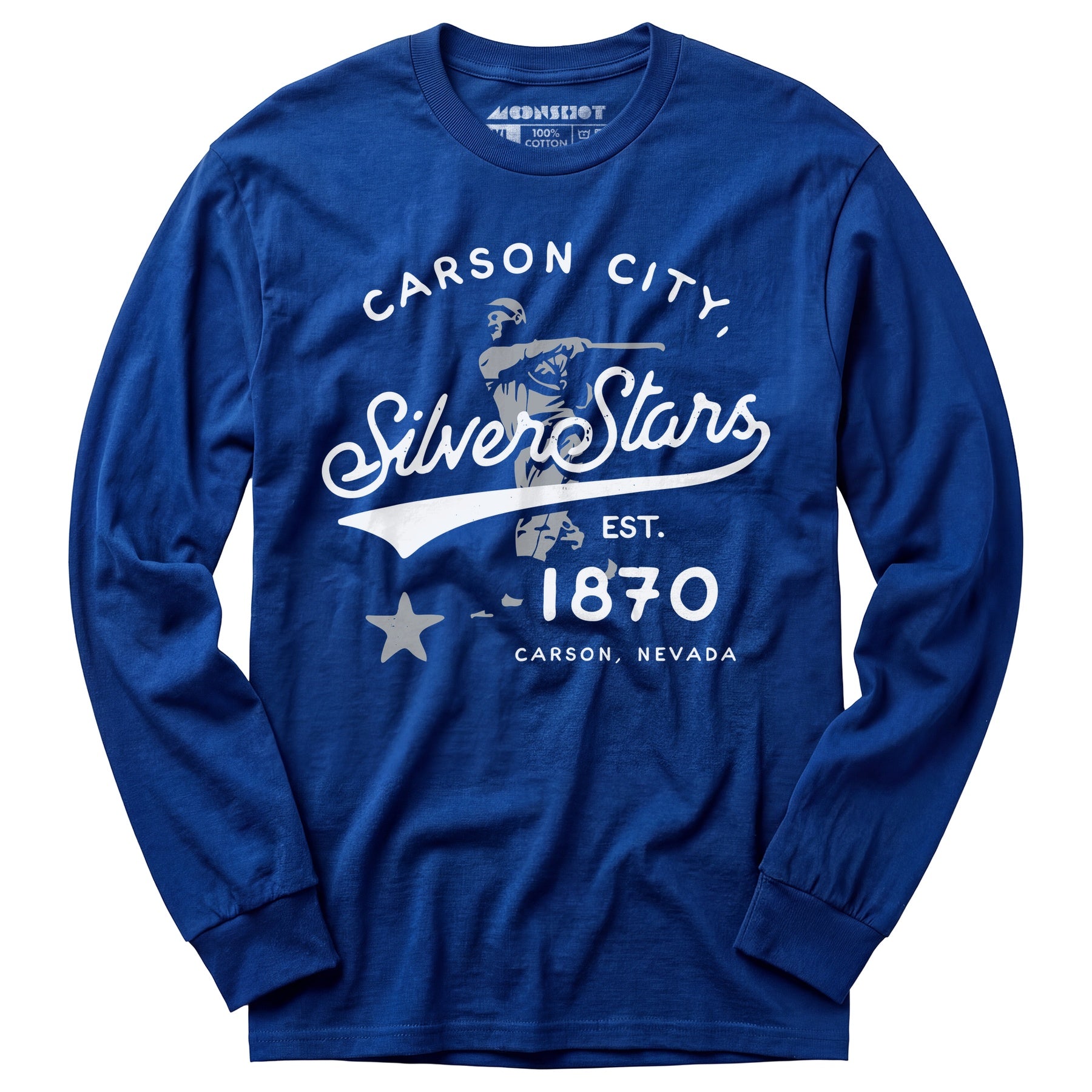 Carson City Silver Stars - Nevada - Vintage Defunct Baseball Teams - Long Sleeve T-Shirt