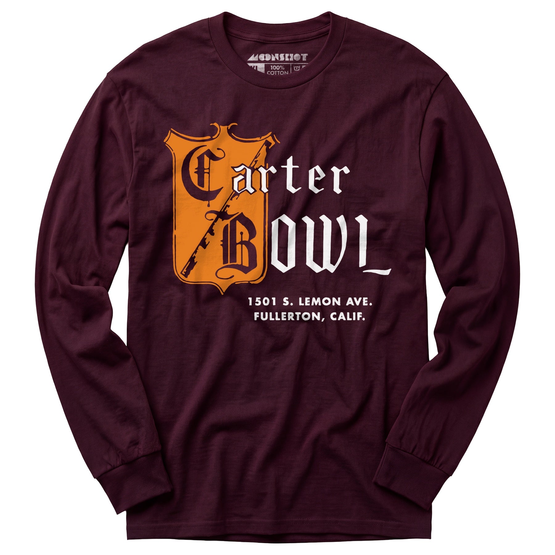 Carter Bowl - Fullerton, CA - Vintage Bowling Alley - Long Sleeve T-Shirt
