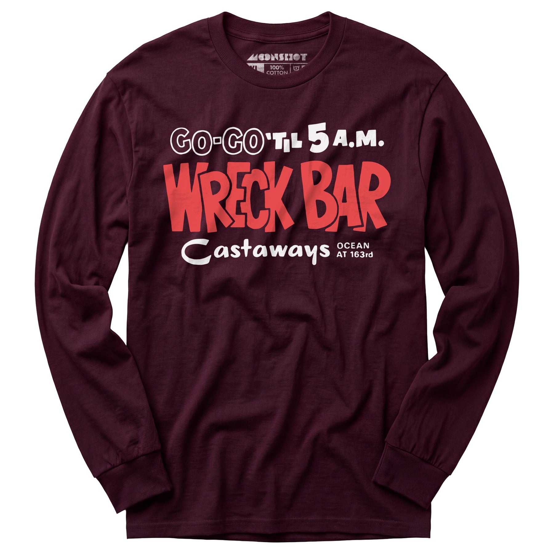 Castaways Motel Wreck Bar - Miami, FL - Vintage Tiki Bar - Long Sleeve T-Shirt