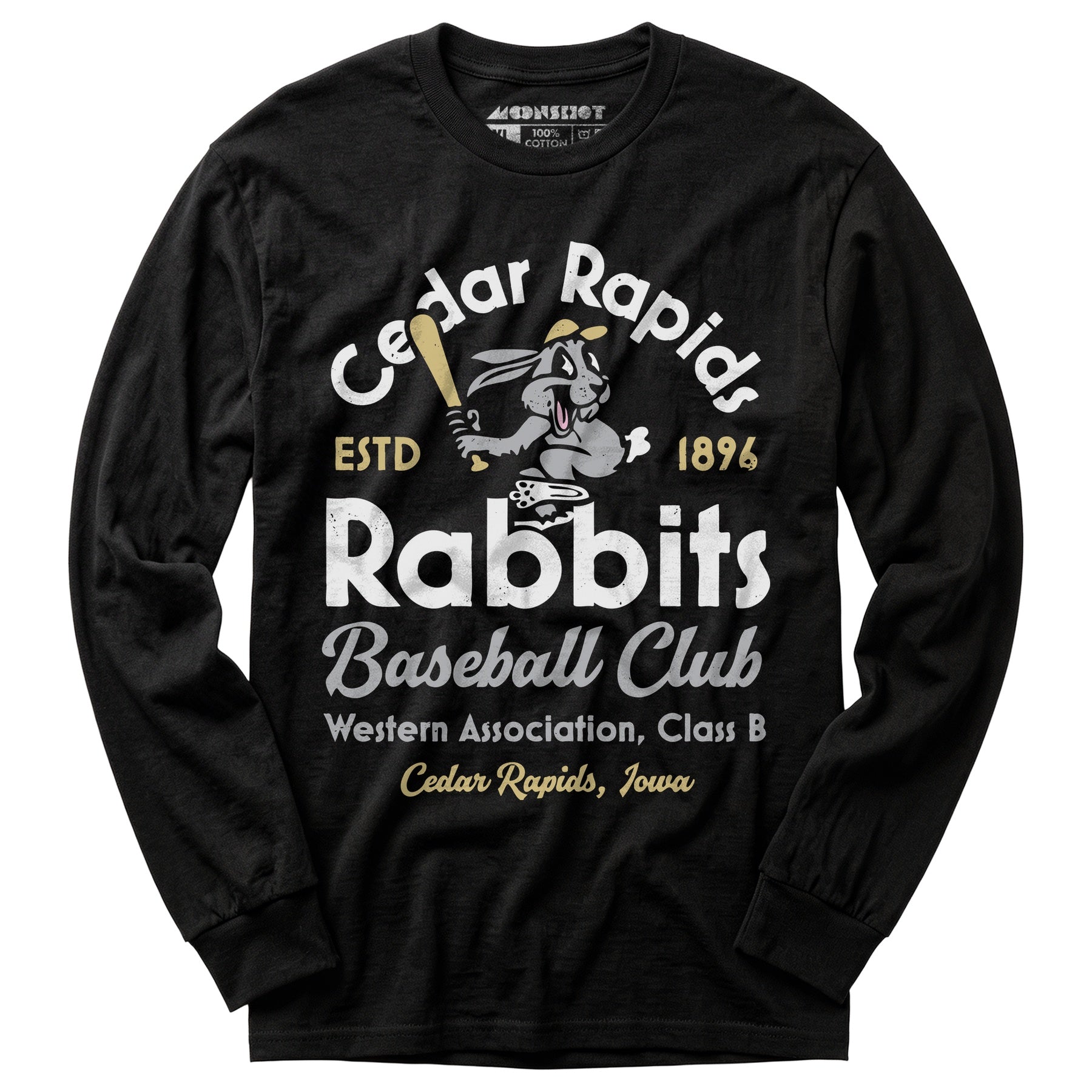 Cedar Rapids Rabbits - Iowa - Vintage Defunct Baseball Teams - Long Sleeve T-Shirt