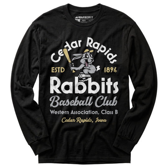 Cedar Rapids Rabbits - Iowa - Vintage Defunct Baseball Teams - Long Sleeve T-Shirt