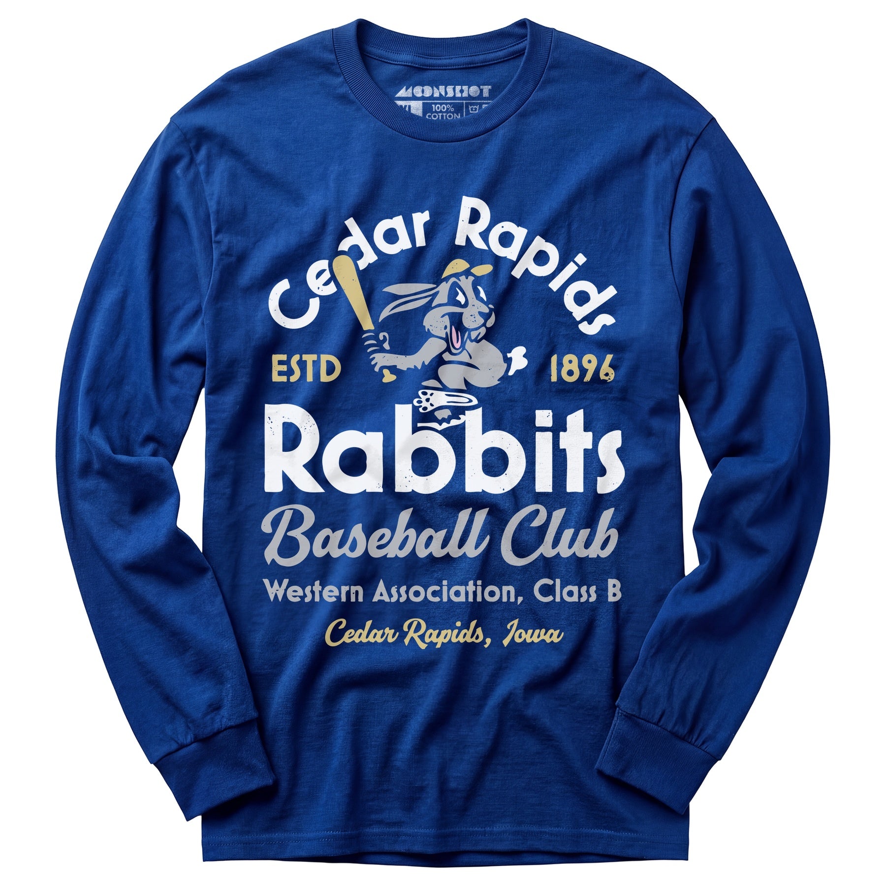 Cedar Rapids Rabbits - Iowa - Vintage Defunct Baseball Teams - Long Sleeve T-Shirt
