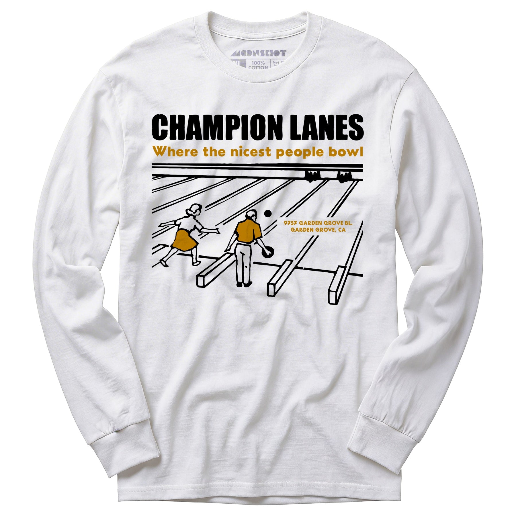 Champion Lanes - Garden Grove, CA - Vintage Bowling Alley - Long Sleeve T-Shirt