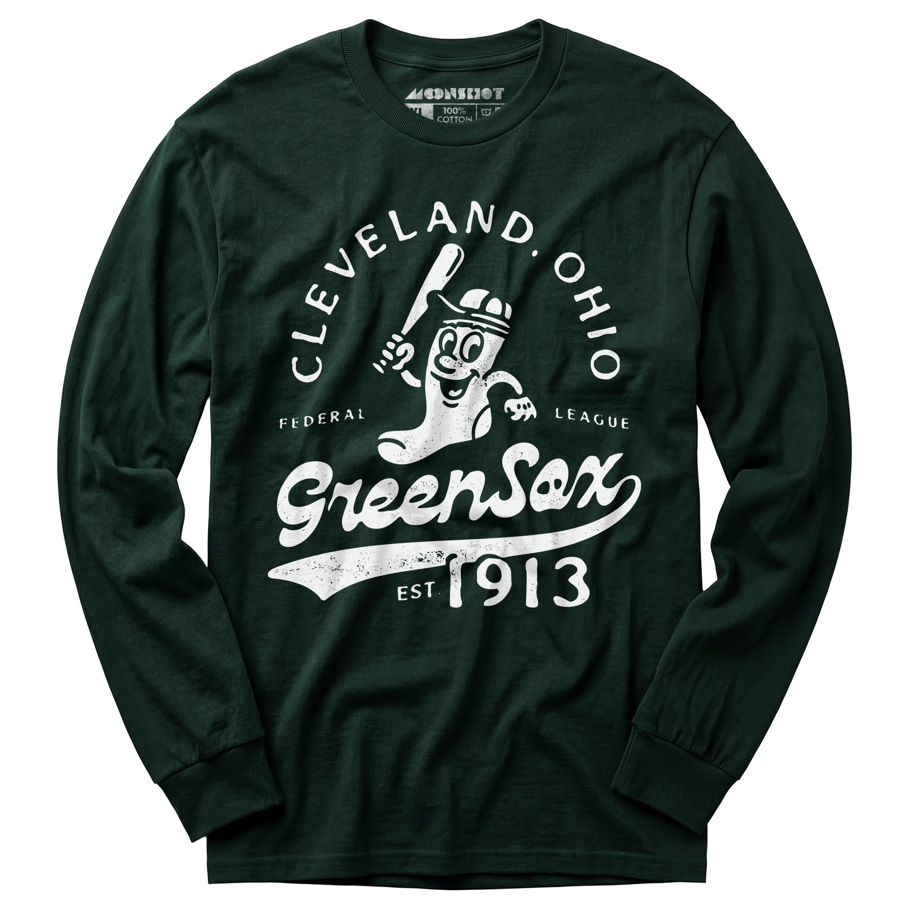 Cleveland Green Sox - Ohio - Vintage Defunct Baseball Teams - Long Sleeve T-Shirt