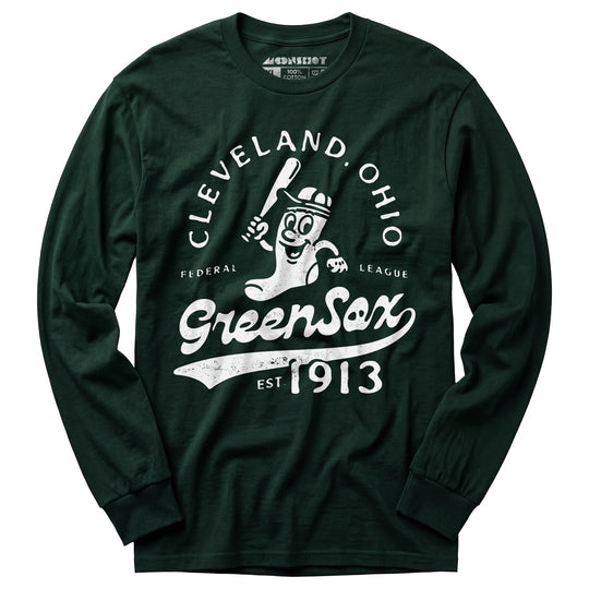 Cleveland Green Sox - Ohio - Vintage Defunct Baseball Teams - Long Sleeve T-Shirt