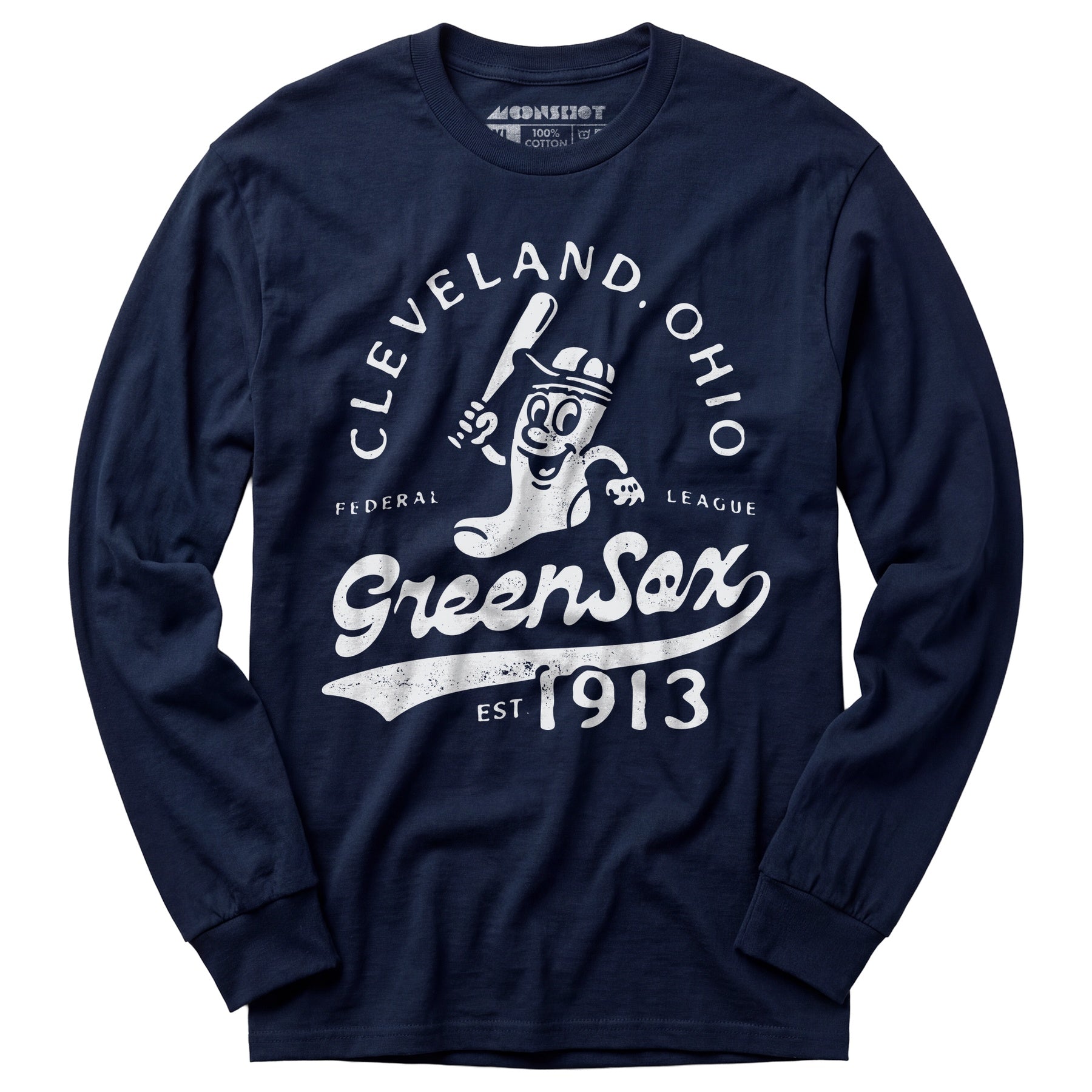 Cleveland Green Sox - Ohio - Vintage Defunct Baseball Teams - Long Sleeve T-Shirt