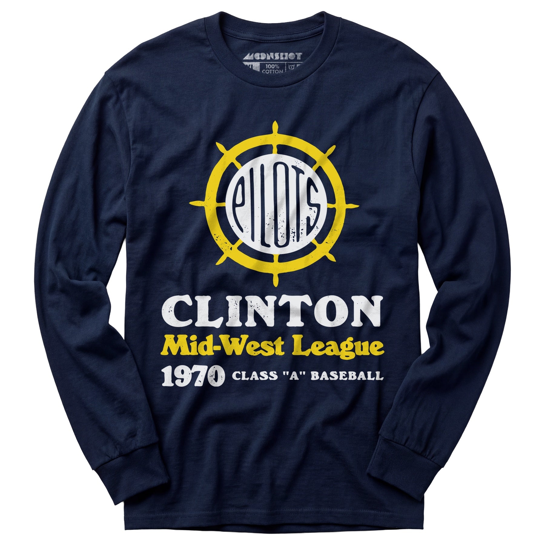 Clinton Pilots - Iowa - Vintage Defunct Baseball Teams - Long Sleeve T-Shirt