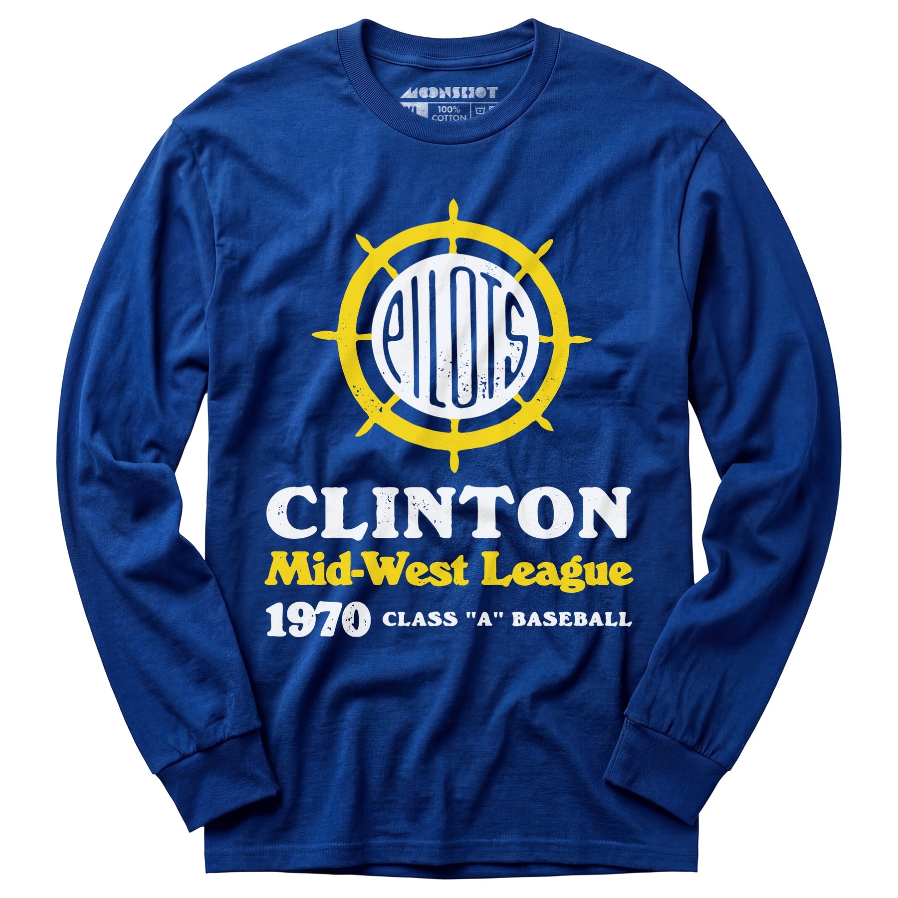 Clinton Pilots - Iowa - Vintage Defunct Baseball Teams - Long Sleeve T-Shirt