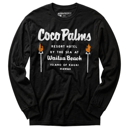 Coco Palms - Hawaii - Vintage Tiki Bar - Long Sleeve T-Shirt