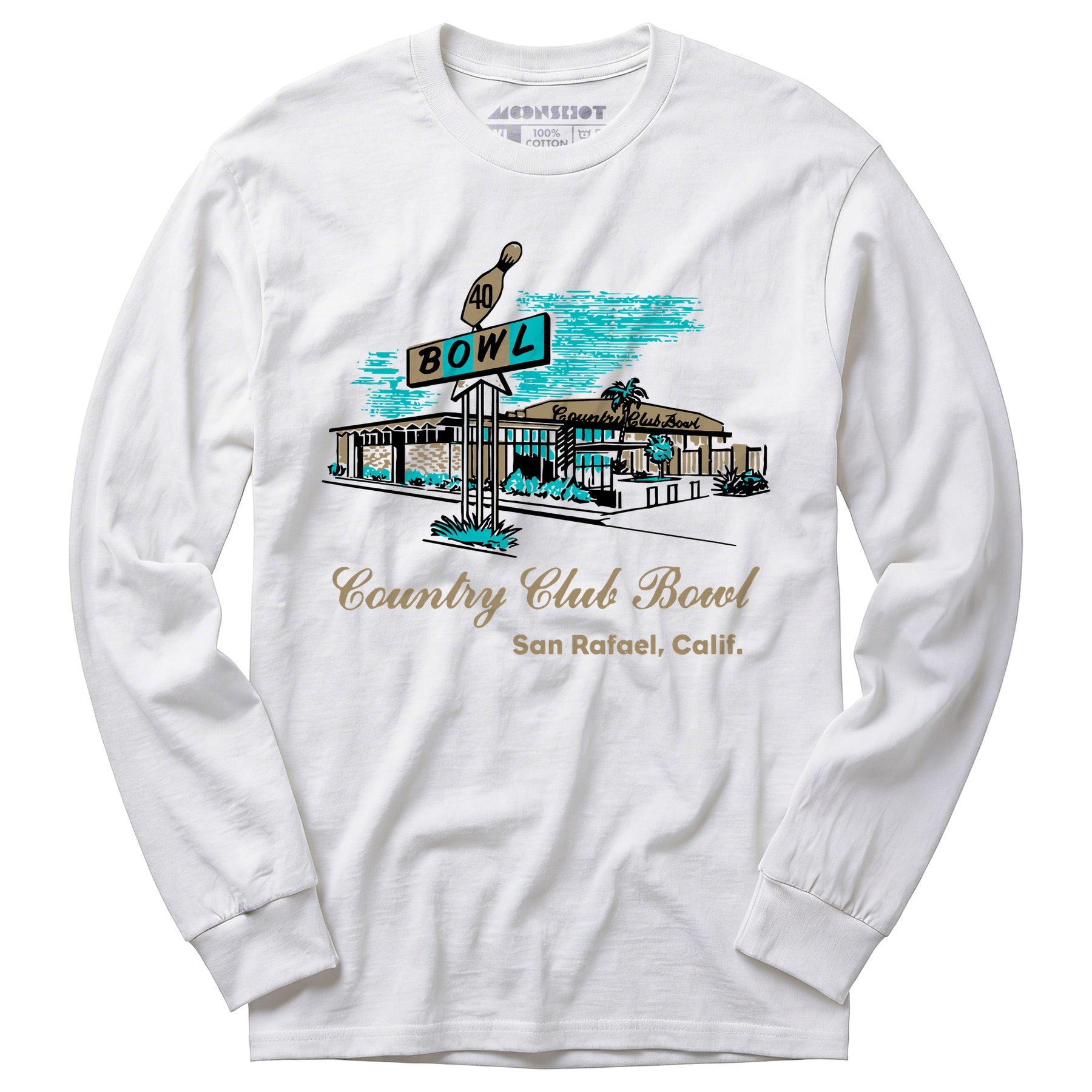 Country Club Bowl - San Rafael, CA - Vintage Bowling Alley - Long Sleeve T-Shirt
