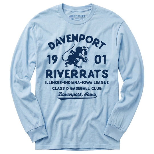 Davenport River Rats - Iowa - Vintage Defunct Baseball Teams - Long Sleeve T-Shirt