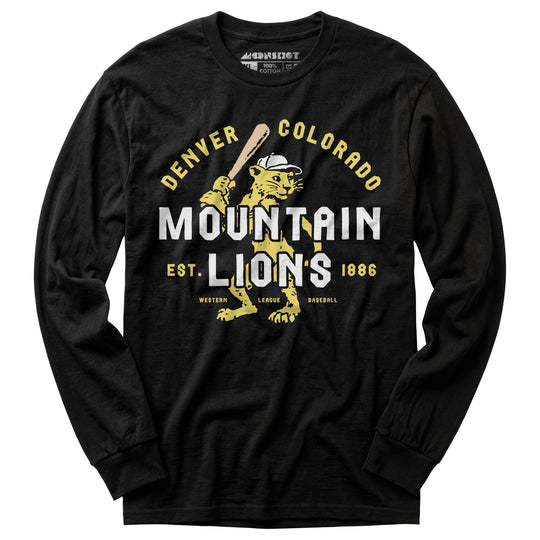 Denver Mountain Lions - Colorado - Vintage Defunct Baseball Teams - Long Sleeve T-Shirt