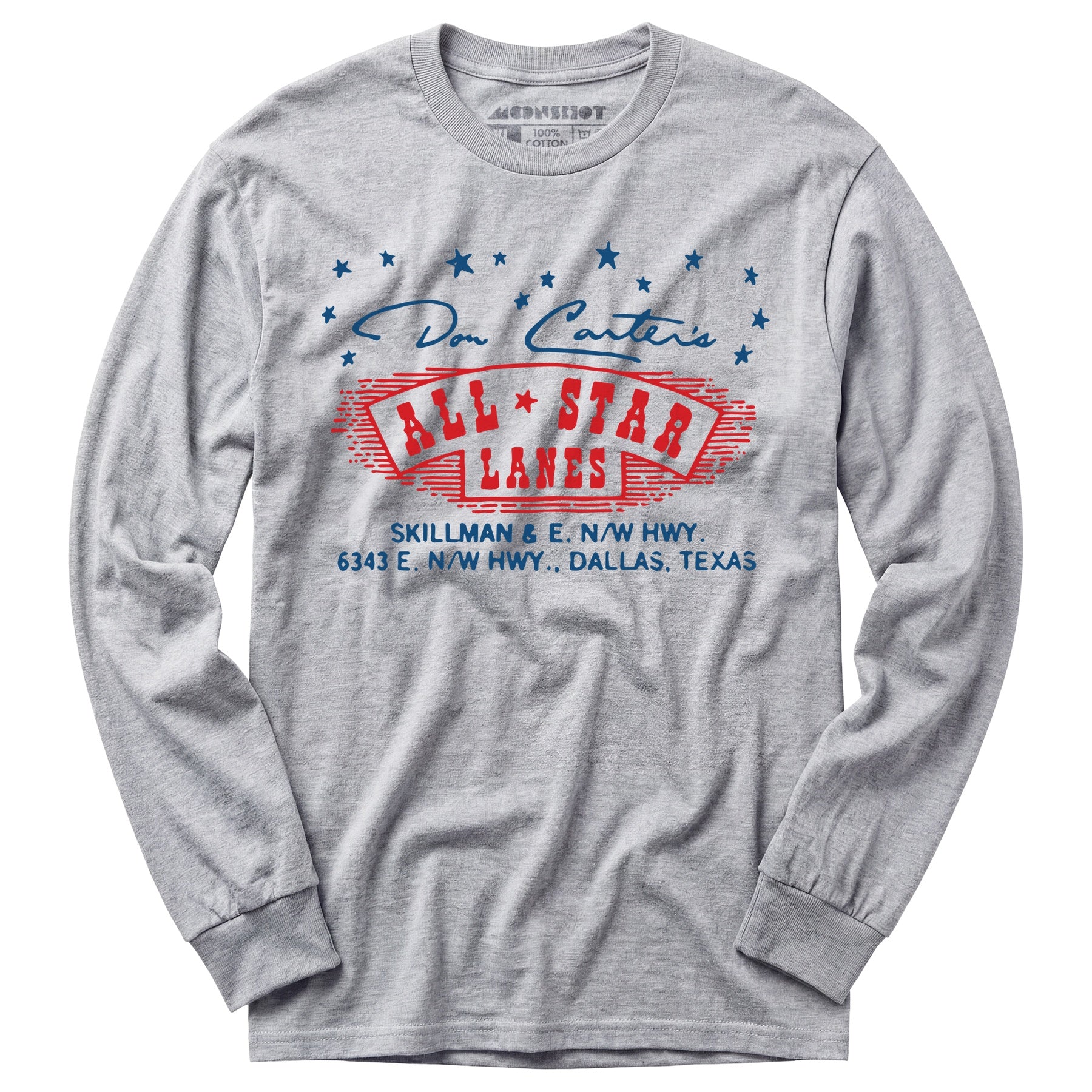 Don Carter's All Star Lanes - Dallas, TX - Vintage Bowling Alley - Long Sleeve T-Shirt