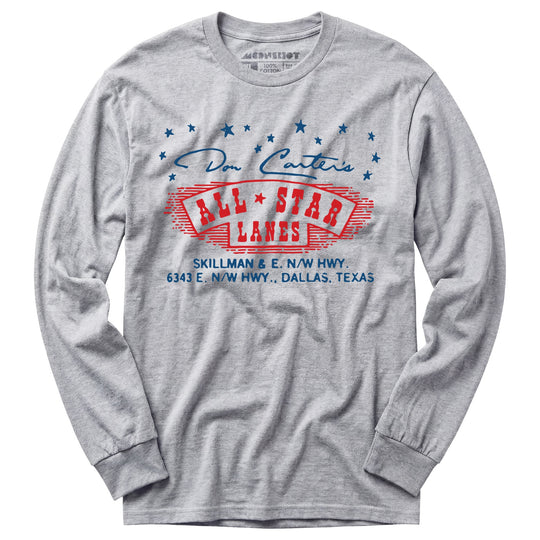 Don Carter's All Star Lanes - Dallas, TX - Vintage Bowling Alley - Long Sleeve T-Shirt