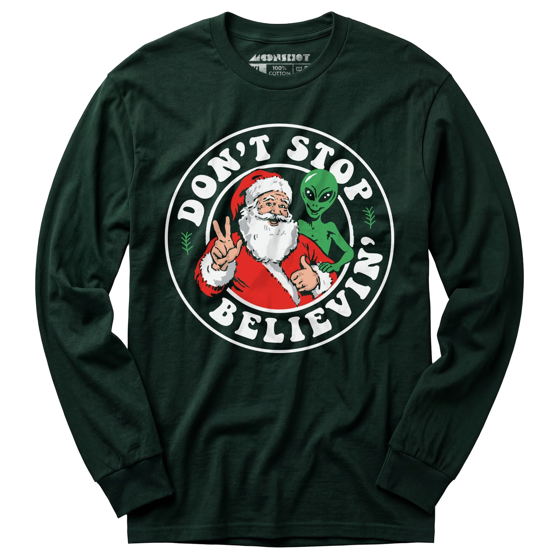 Don't Stop Believin' - Santa & Alien - Long Sleeve T-Shirt