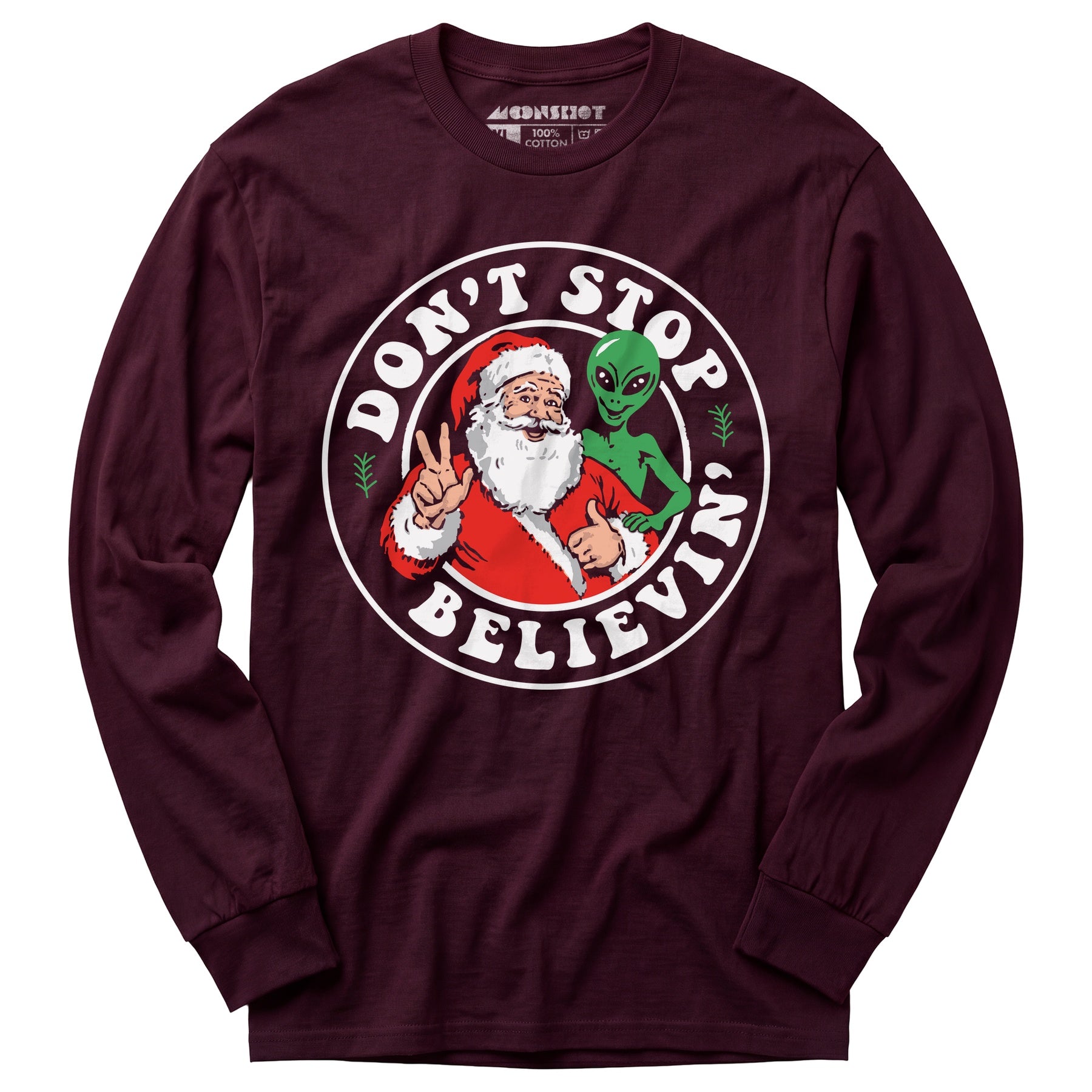 Don't Stop Believin' - Santa & Alien - Long Sleeve T-Shirt