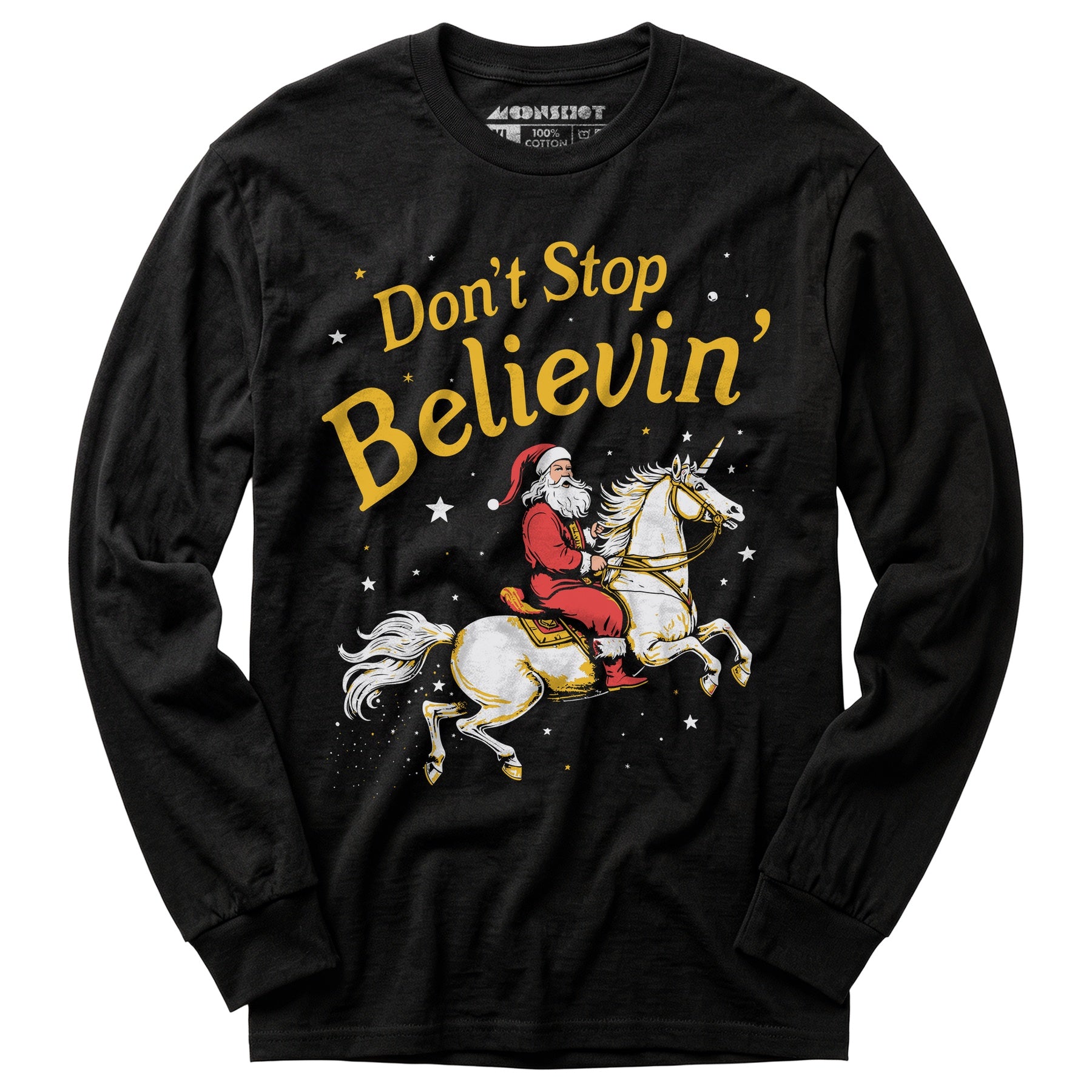 Don't Stop Believin' Santa Unicorn - Long Sleeve T-Shirt