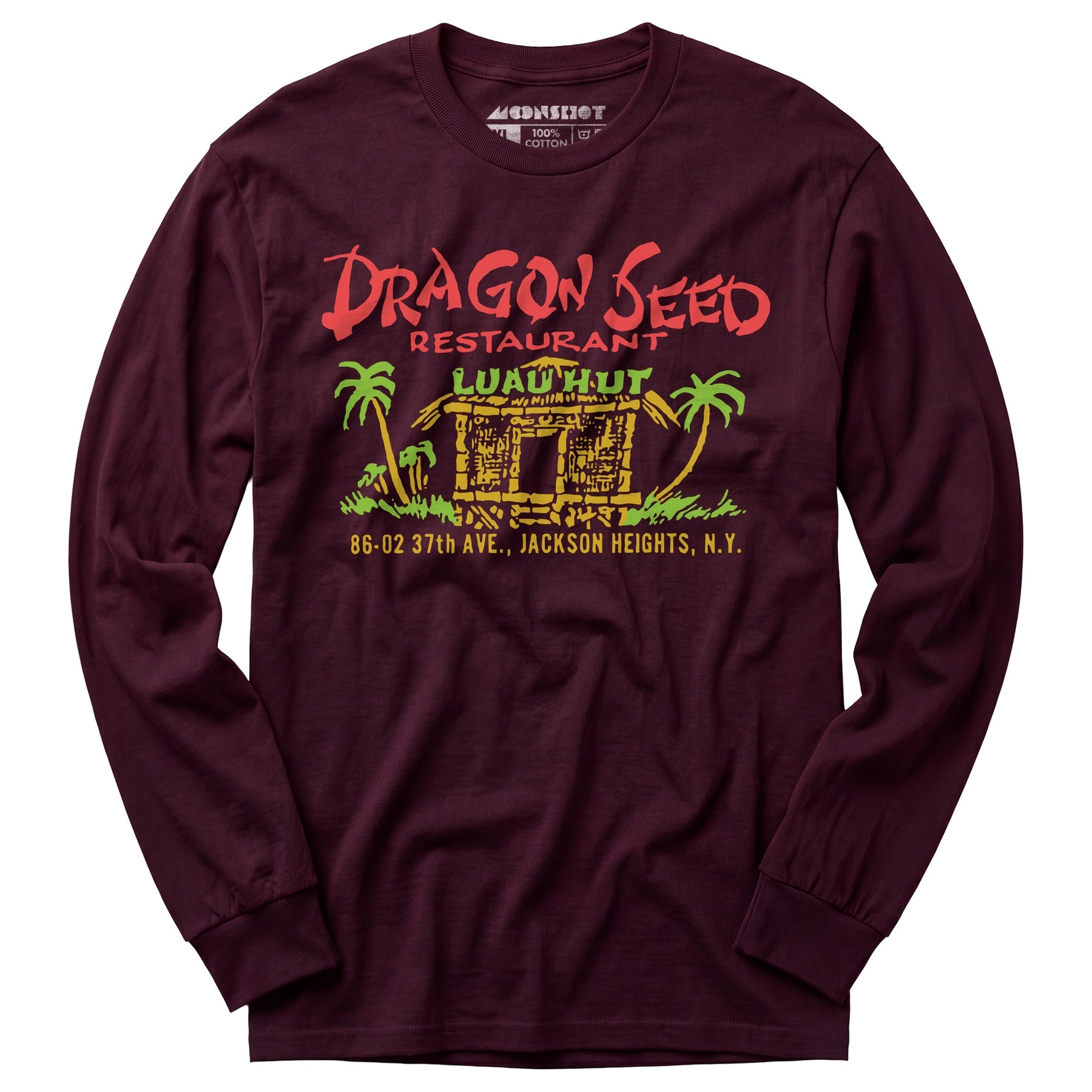 Dragon Seed Luau Hut - Jackson Heights, NY - Vintage Tiki Bar - Long Sleeve T-Shirt