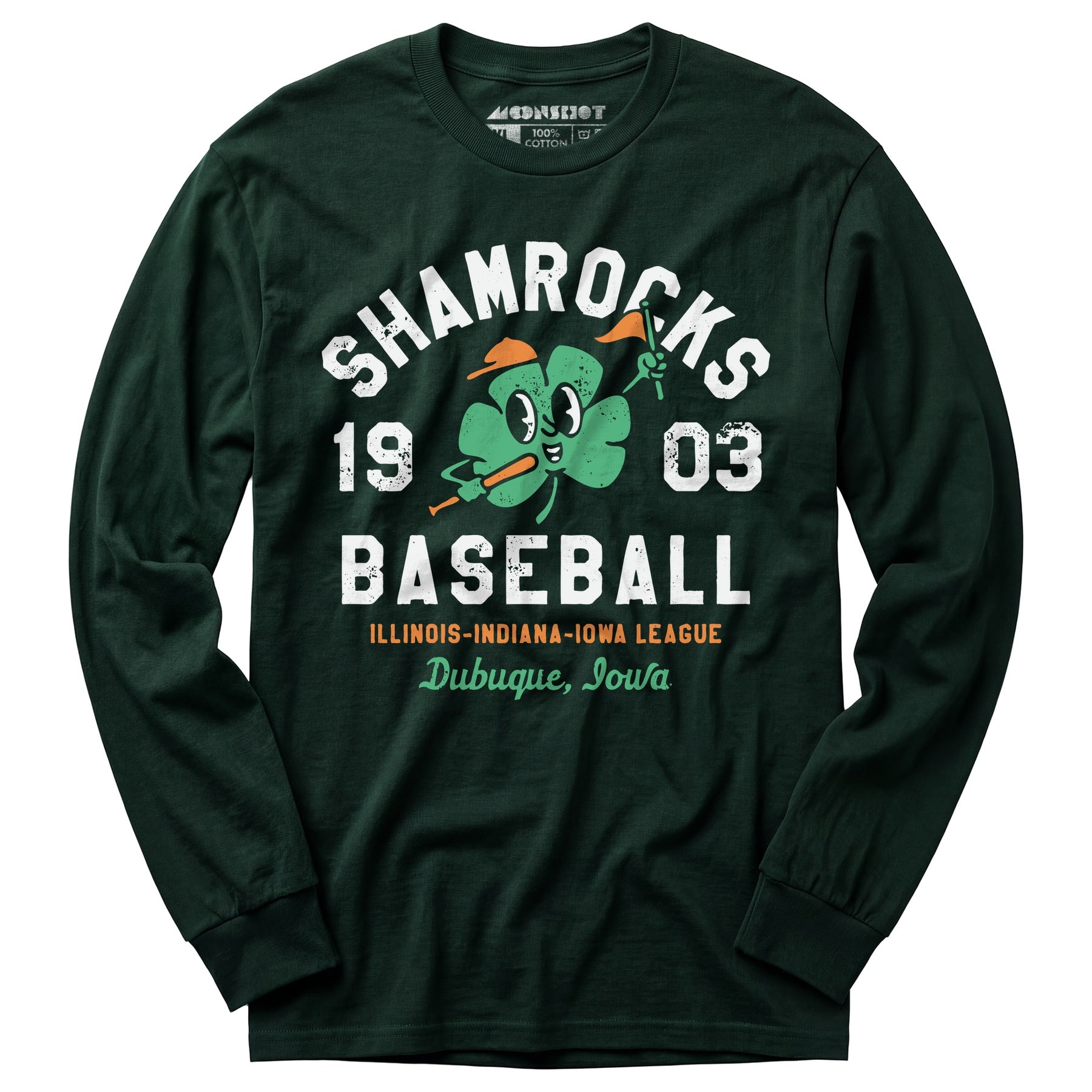 Dubuque Shamrocks - Iowa - Vintage Defunct Baseball Teams - Long Sleeve T-Shirt