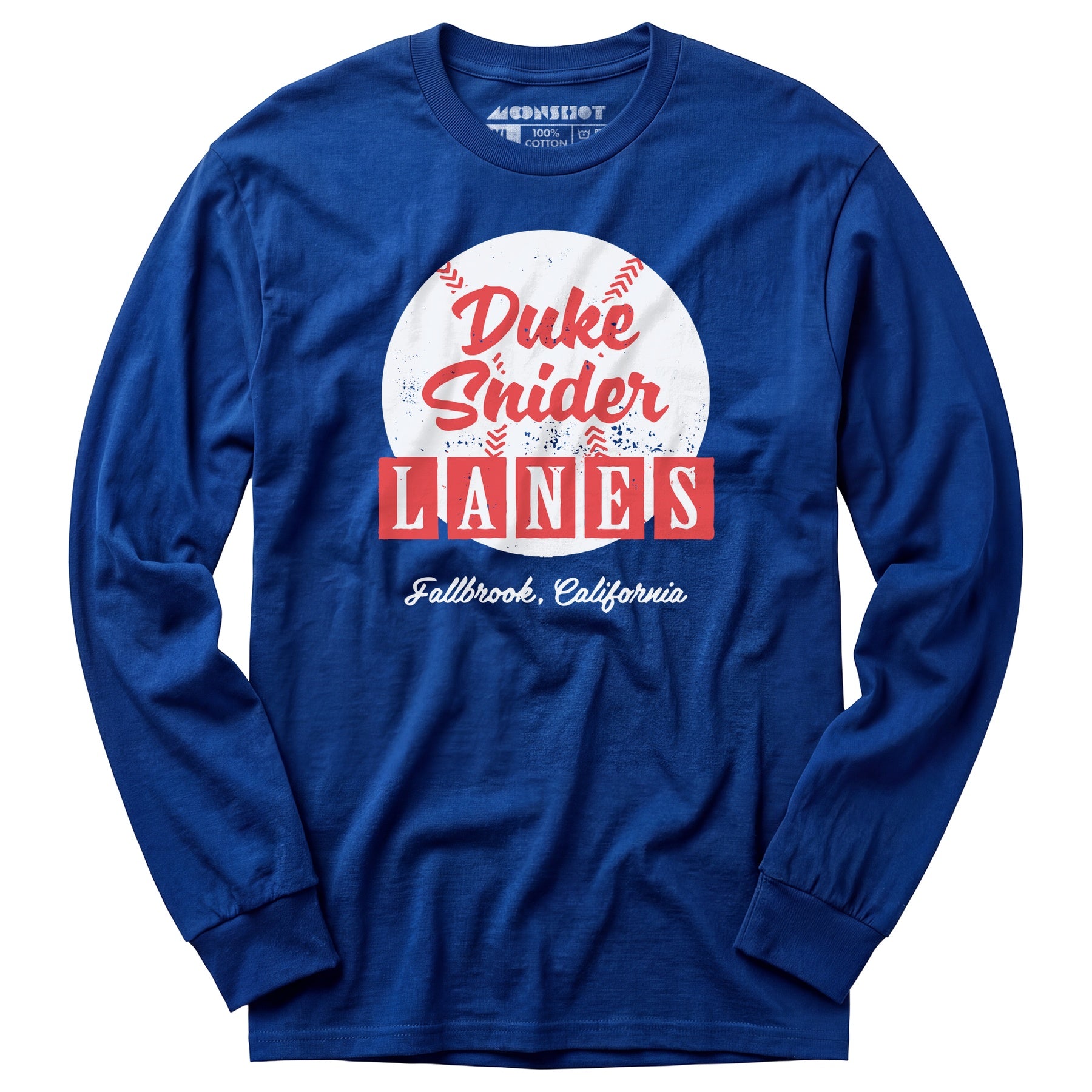 Duke Snider Lanes - Fallbrook, CA - Vintage Bowling Alley - Long Sleeve T-Shirt