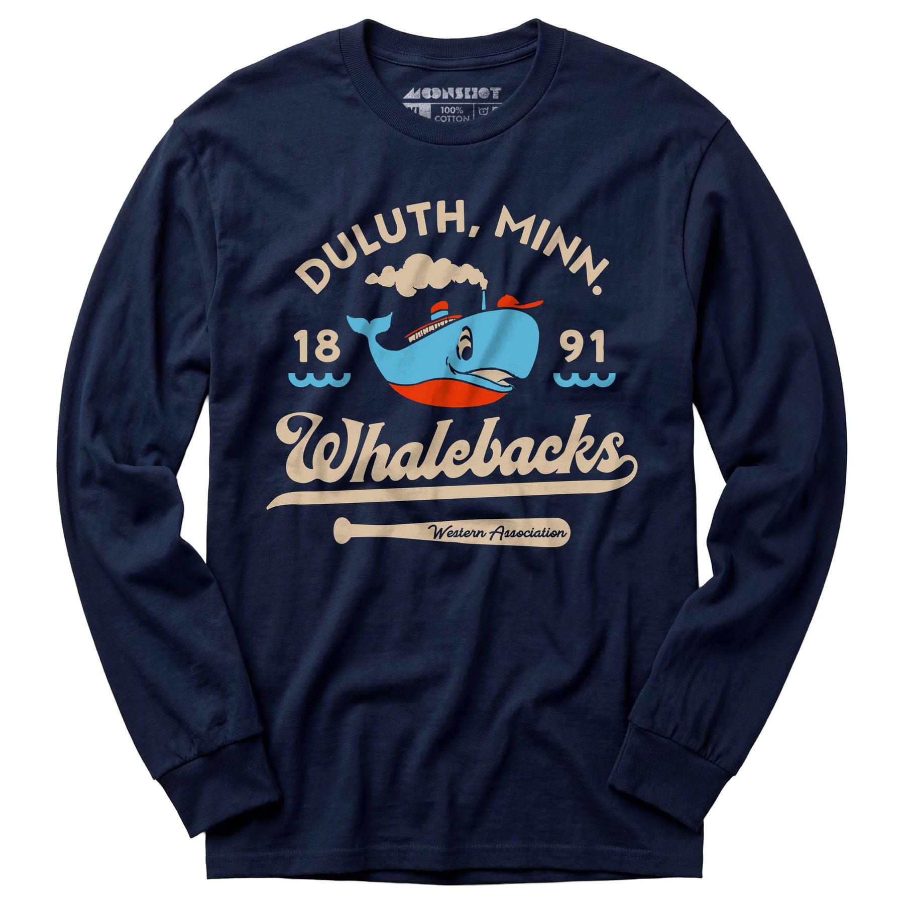 Duluth Whalebacks - Minnesota - Vintage Defunct Baseball Teams - Long Sleeve T-Shirt