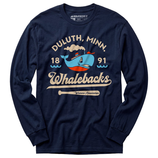 Duluth Whalebacks - Minnesota - Vintage Defunct Baseball Teams - Long Sleeve T-Shirt