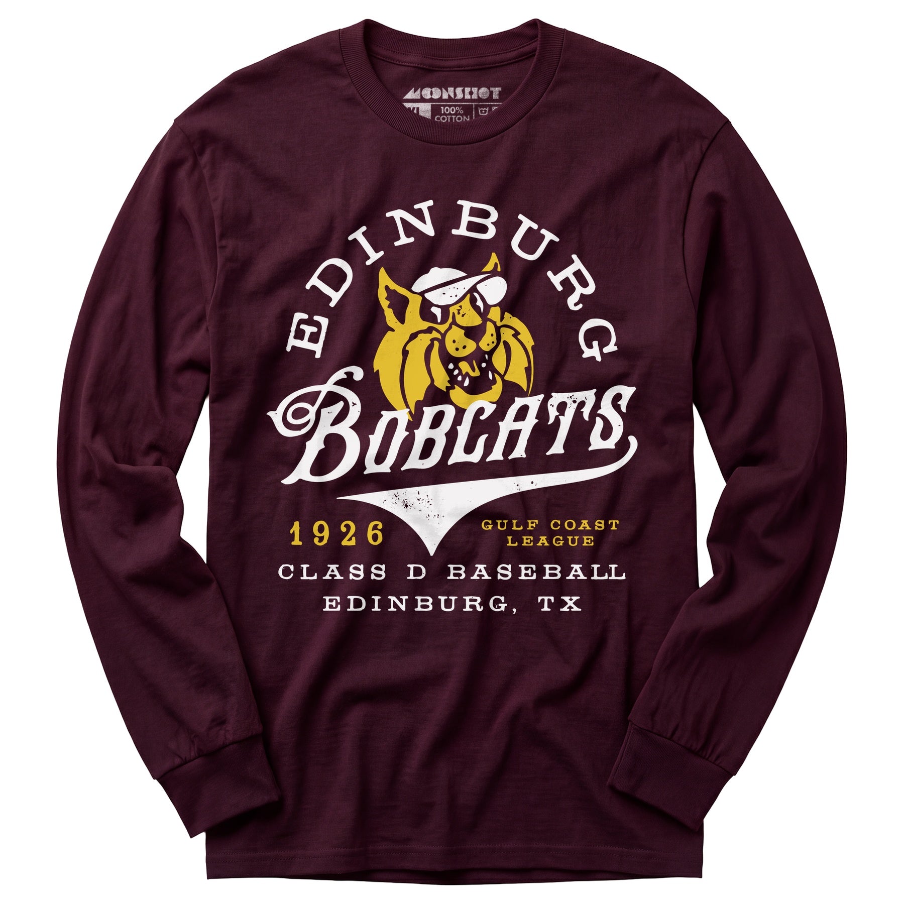 Edinburg Bobcats - Texas - Vintage Defunct Baseball Teams - Long Sleeve T-Shirt