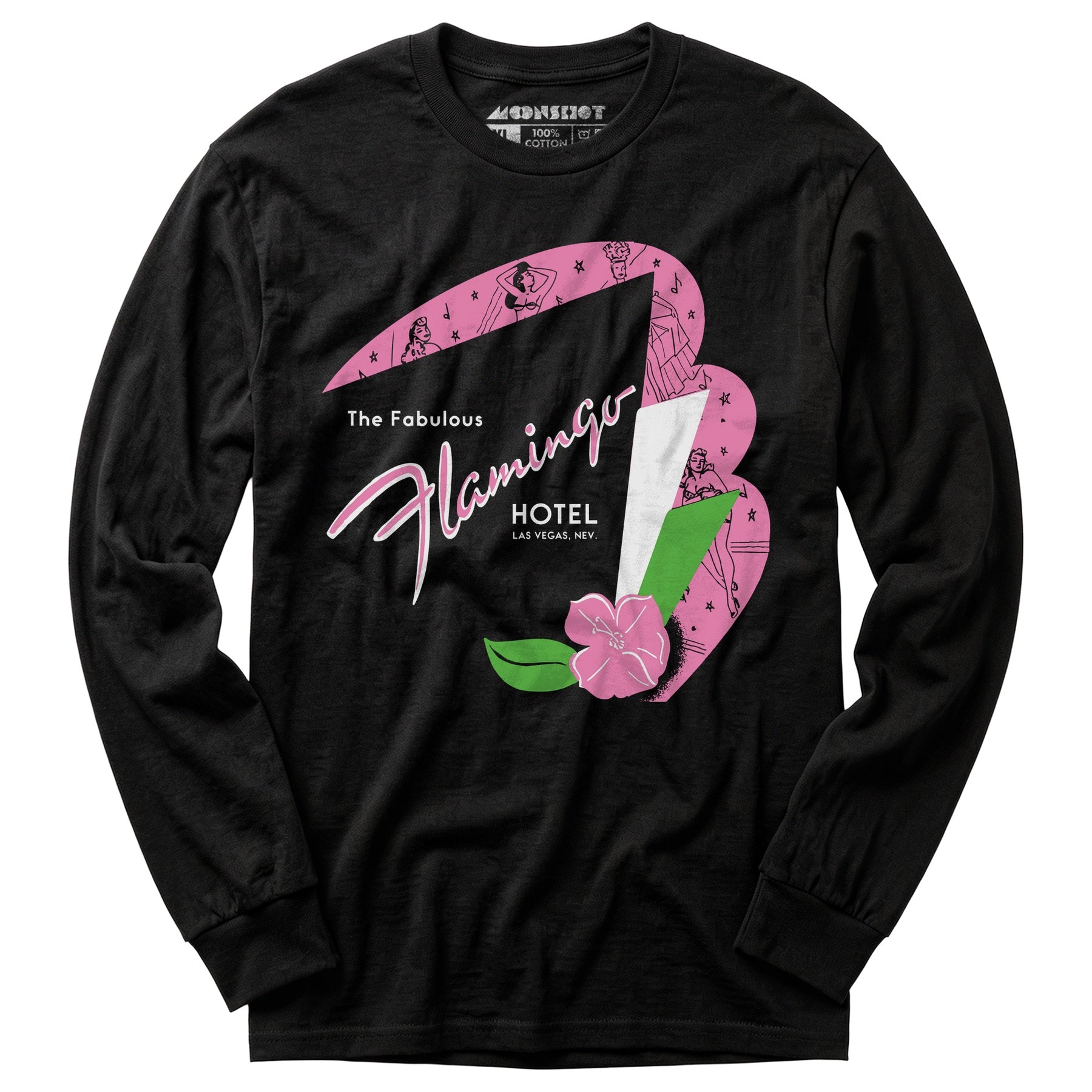 Fabulous Flamingo Hotel v2 - Vintage Las Vegas - Long Sleeve T-Shirt