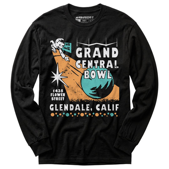 Grand Central Bowl - Glendale, CA - Vintage Bowling Alley - Long Sleeve T-Shirt