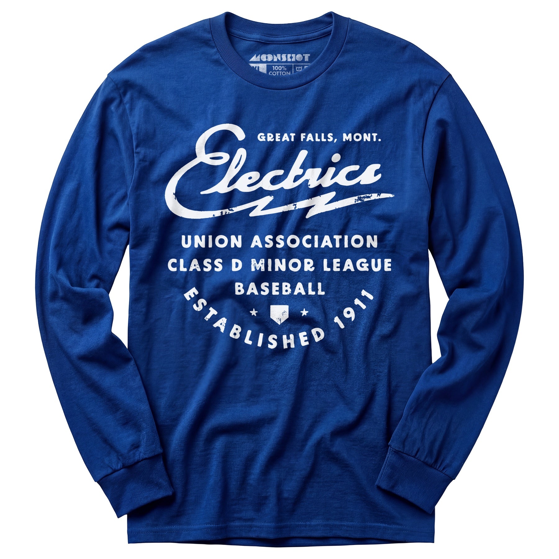 Great Falls Electrics - Montana - Vintage Defunct Baseball Teams - Long Sleeve T-Shirt