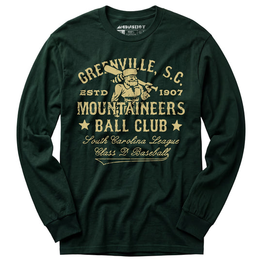 Greenville Mountaineers - South Carolina - Vintage Defunct Baseball Teams - Long Sleeve T-Shirt