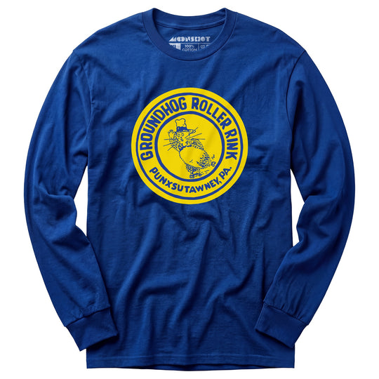 Groundhog Roller Rink - Punxsutawney, PA - Vintage Roller Rink - Long Sleeve T-Shirt