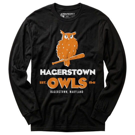 Hagerstown Owls - Maryland - Vintage Defunct Baseball Teams - Long Sleeve T-Shirt