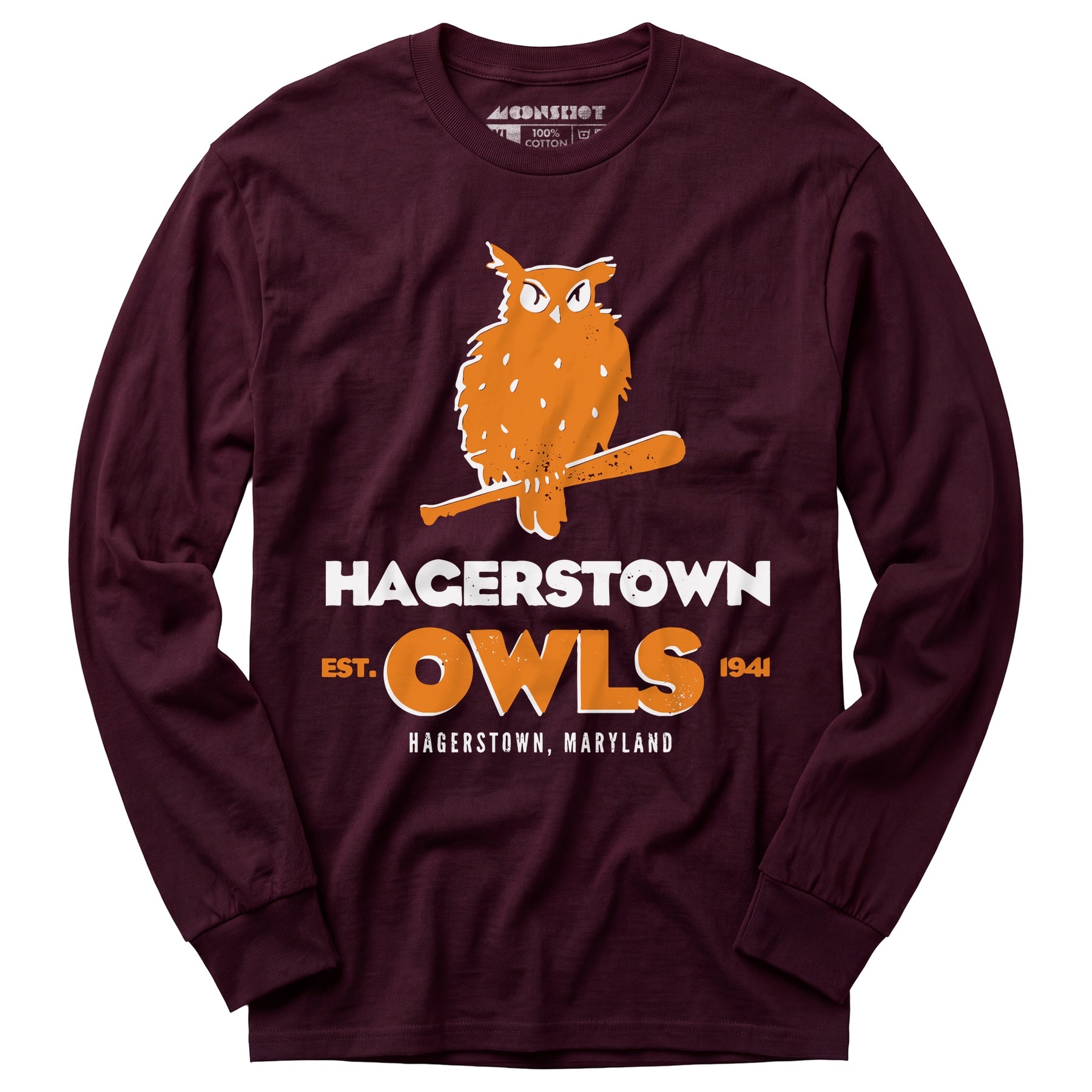 Hagerstown Owls - Maryland - Vintage Defunct Baseball Teams - Long Sleeve T-Shirt
