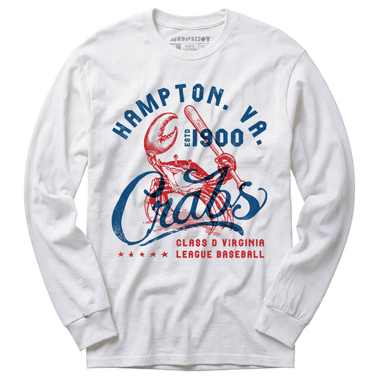 Hampton Crabs - Virginia - Vintage Defunct Baseball Teams - Long Sleeve T-Shirt