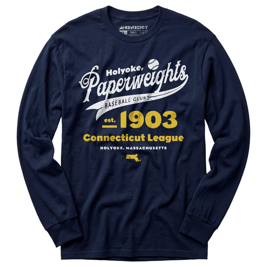 Holyoke Paperweights - Massachusetts - Vintage Defunct Baseball Teams - Long Sleeve T-Shirt