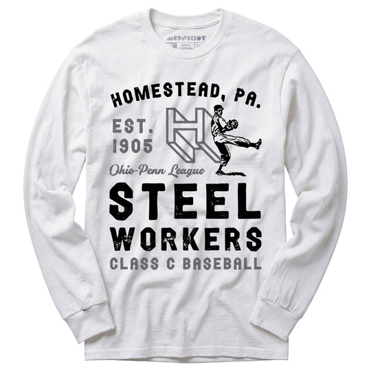 Homestead Steel Workers - Pennsylvania - Vintage Defunct Baseball Teams - Long Sleeve T-Shirt