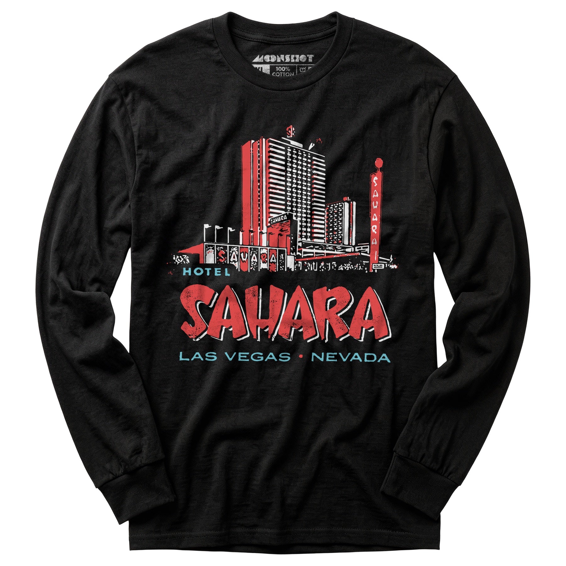 Hotel Sahara Exterior - Vintage Las Vegas - Long Sleeve T-Shirt