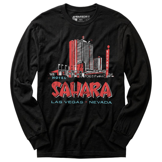 Hotel Sahara Exterior - Vintage Las Vegas - Long Sleeve T-Shirt
